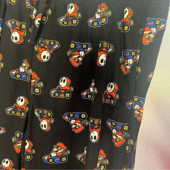 Super Mario pants pjs soft black video game lover Mario ghost gamer nerdy cute - Picture 6 of 6